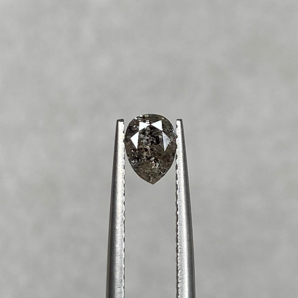 0.55 Ct Pear Salt and Pepper Diamond-Stonz ZA