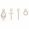 9K Gold Diamond Bar Huggie Earring Charms 1