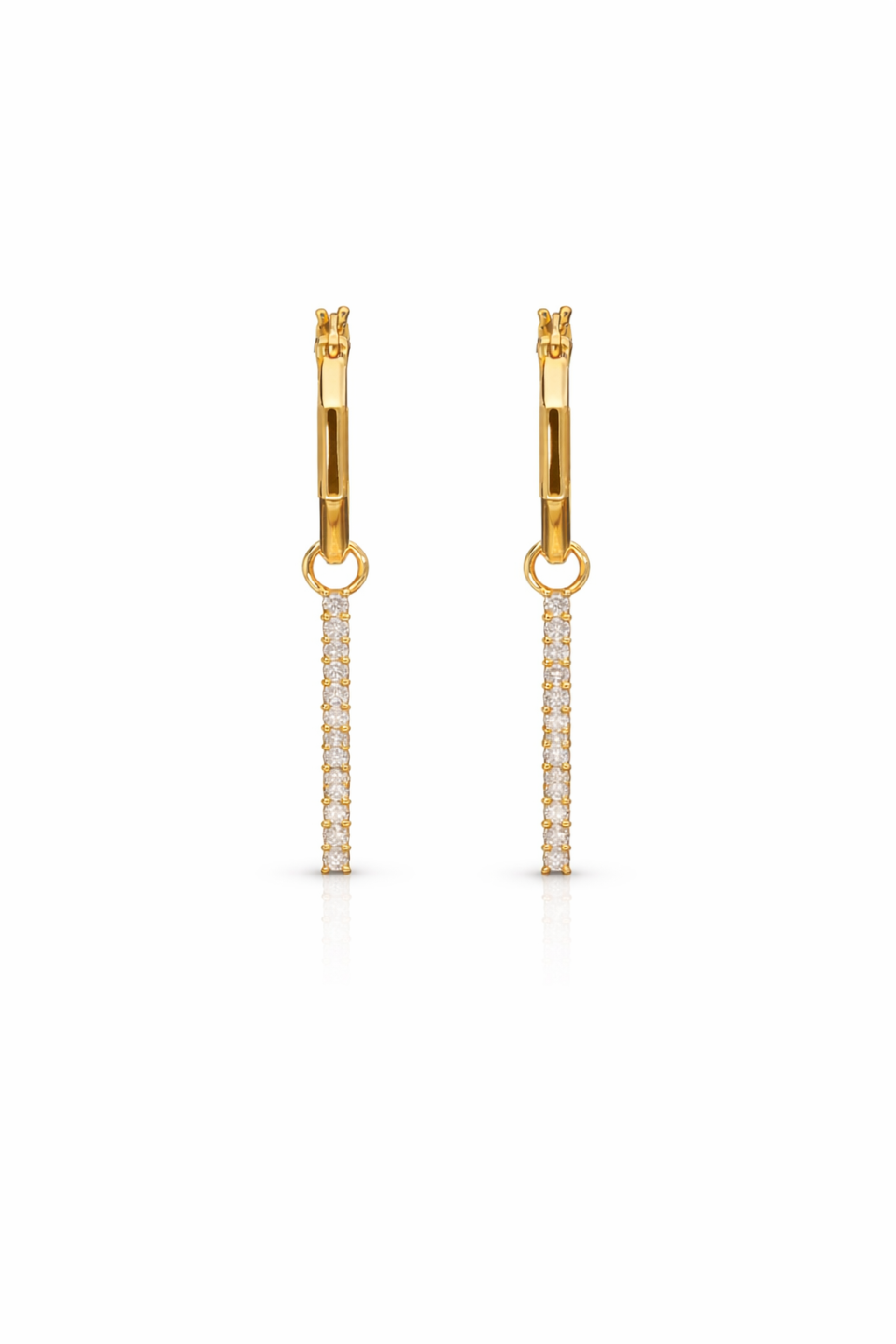 9K Gold Diamond Bar Huggie Earring Charms 2