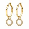 9K Gold Diamond Octo Huggie Earring Charms 1