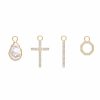 9K Gold Diamond Octo Huggie Earring Charms 2