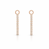 9K Rose Gold Diamond Bar Huggie Earring Charms