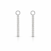 9K White Gold Diamond Bar Huggie Earring Charms