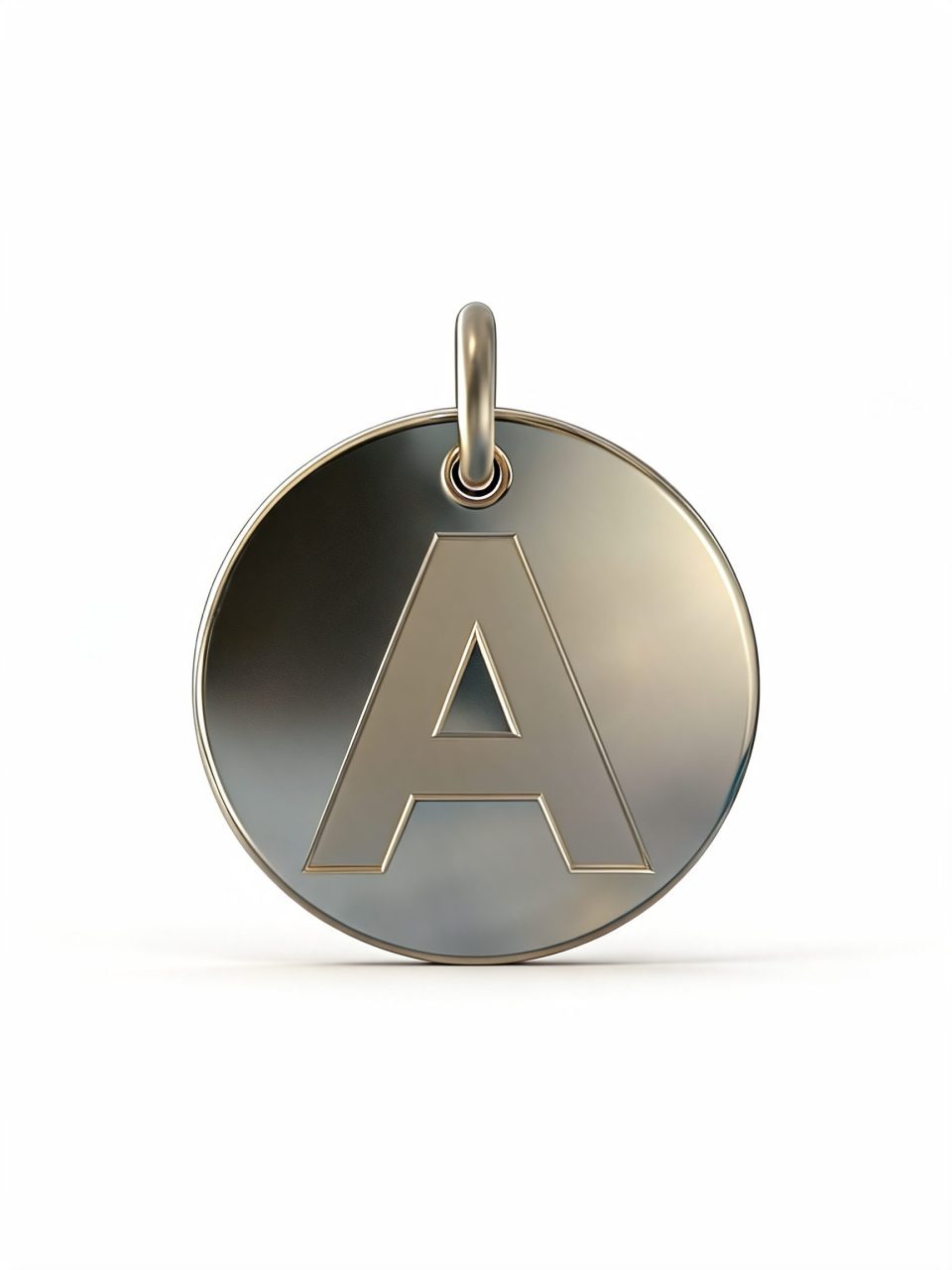9K Gold Round Initial Pendant Small