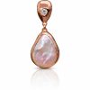 9K Gold Mae Pearl & Diamond Pendant (0.09ct)