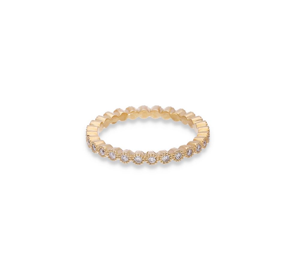9K Gold Millgrain Eternity Ring