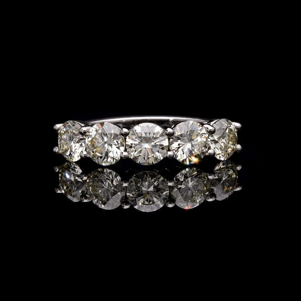 white gold 5 stone eternity ring
