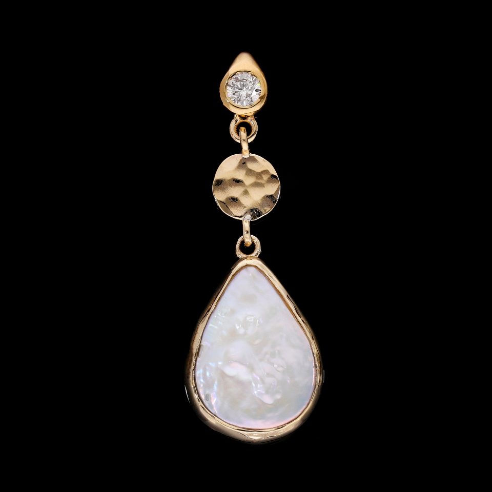 Yellow Gold Pearl Pendantc5