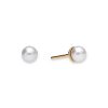 5mm Round Freshwater Pearl Studs - wit_3