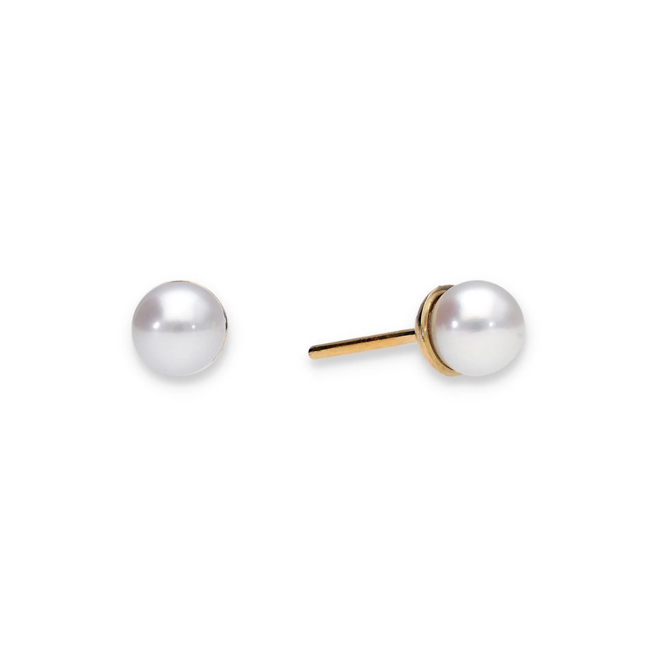 5mm Round Freshwater Pearl Studs - wit_3