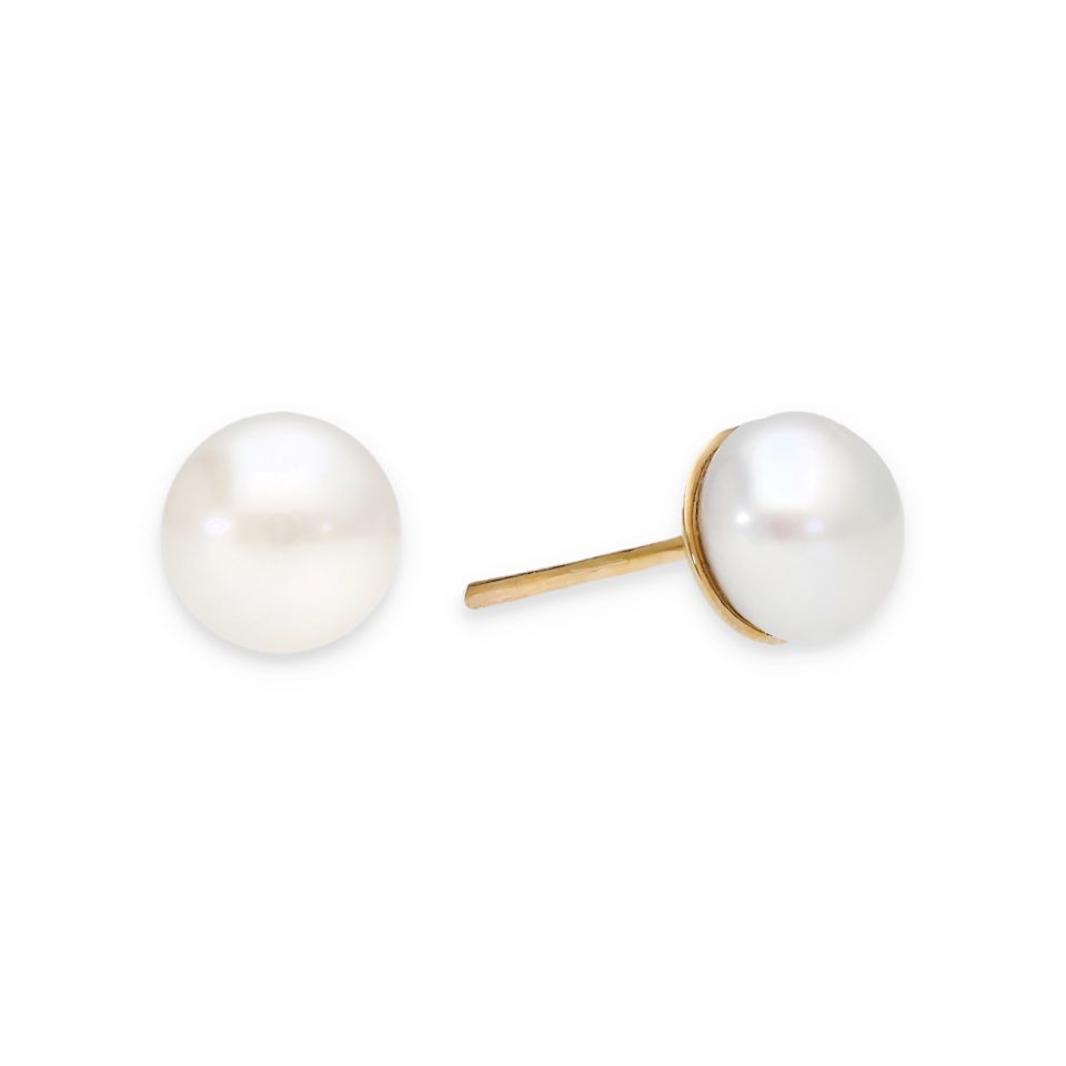7mm Pearl Studs - Pink white_2