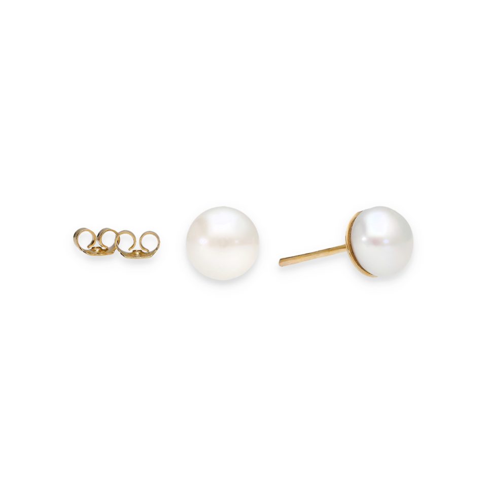 7mm Pearl Studs - Pink white_3