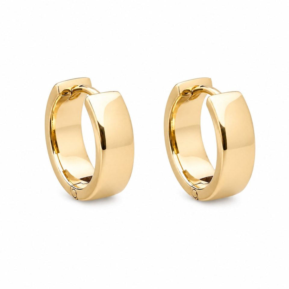 Small Huggie Earrings - 9K Gold