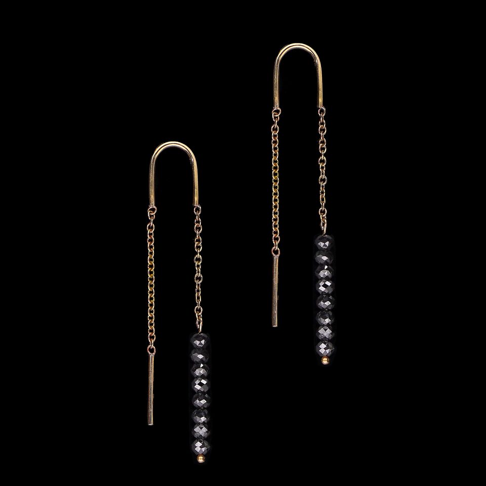 White Diamond pull through earringsc7