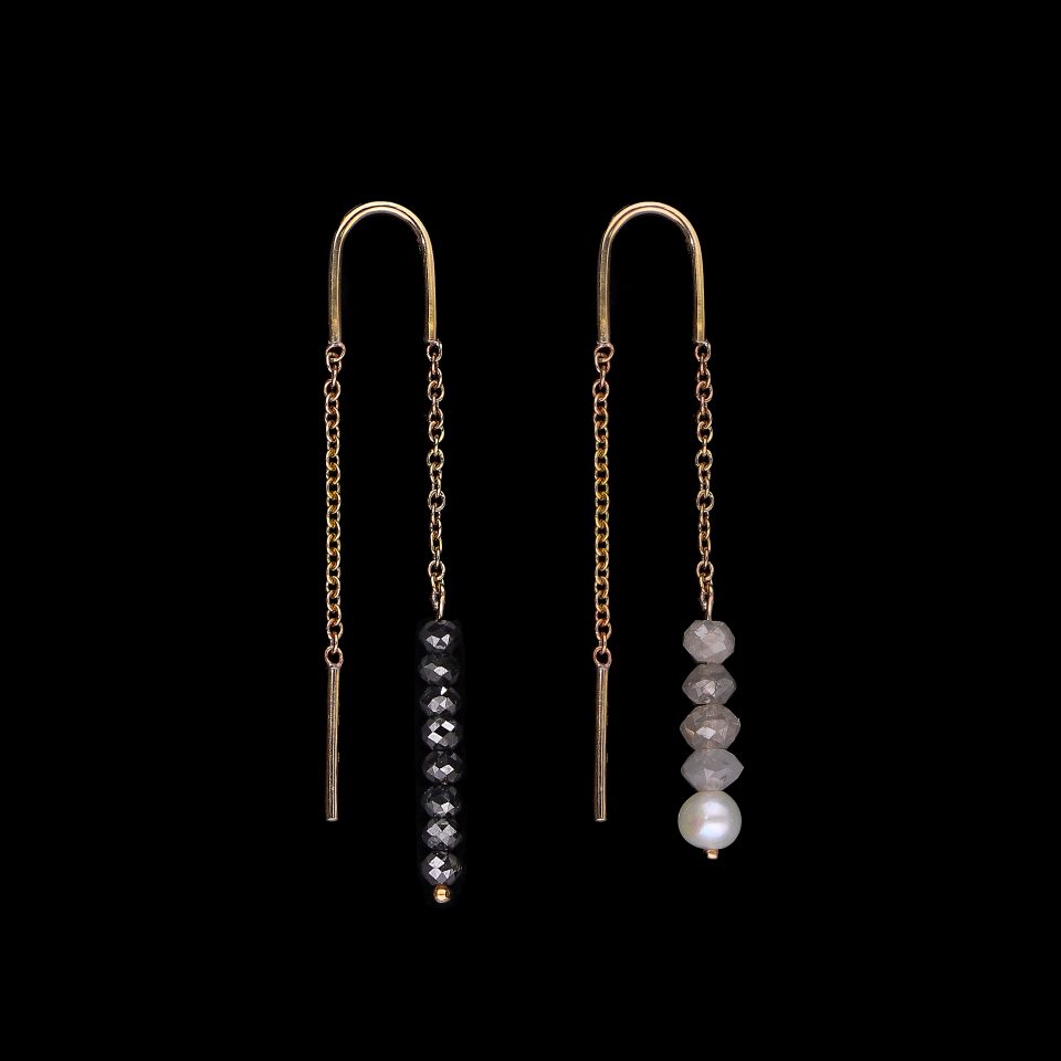 White Diamond pull through earringsc8