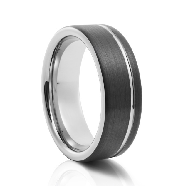 Ebony & Ivory Tungsten Ring - Stonz ZA