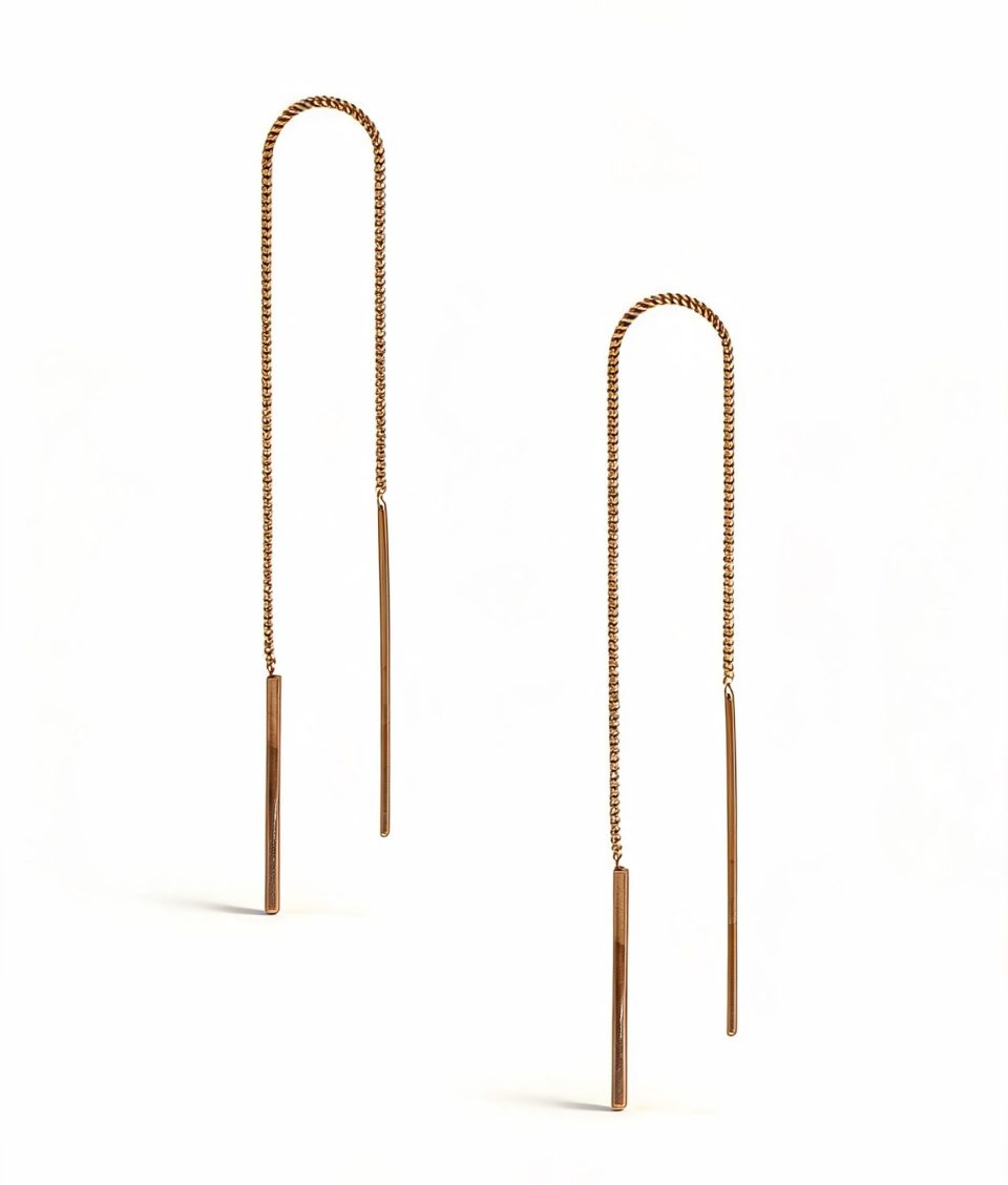 Lisle Pull-Through Earrings - 9K Gold