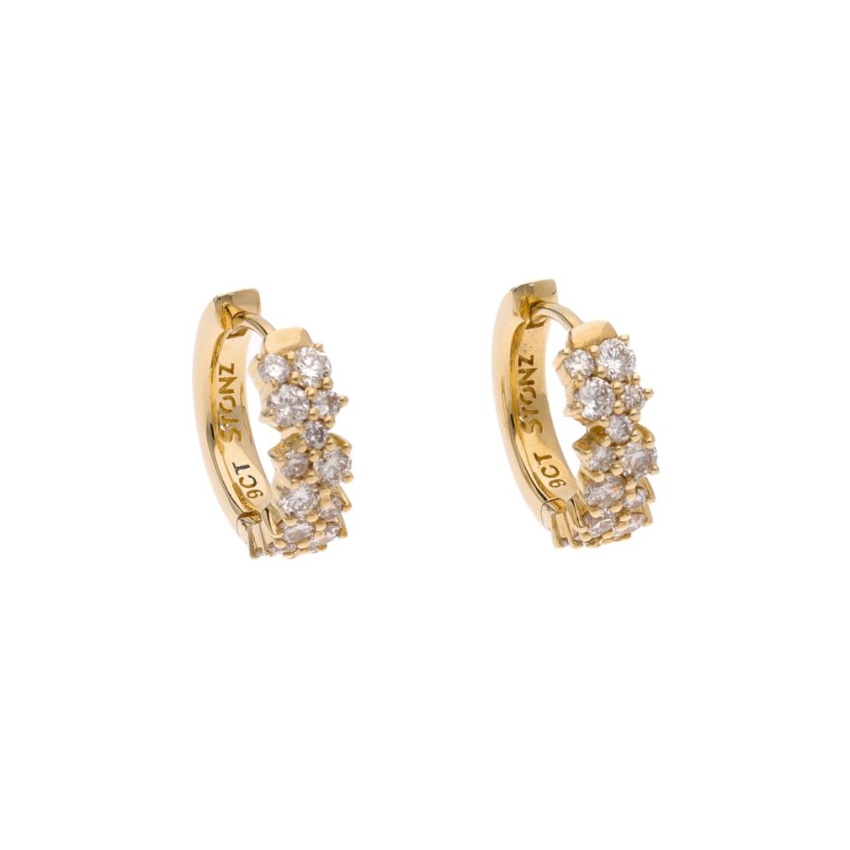 Scattered Diamond Huggie Earrings
