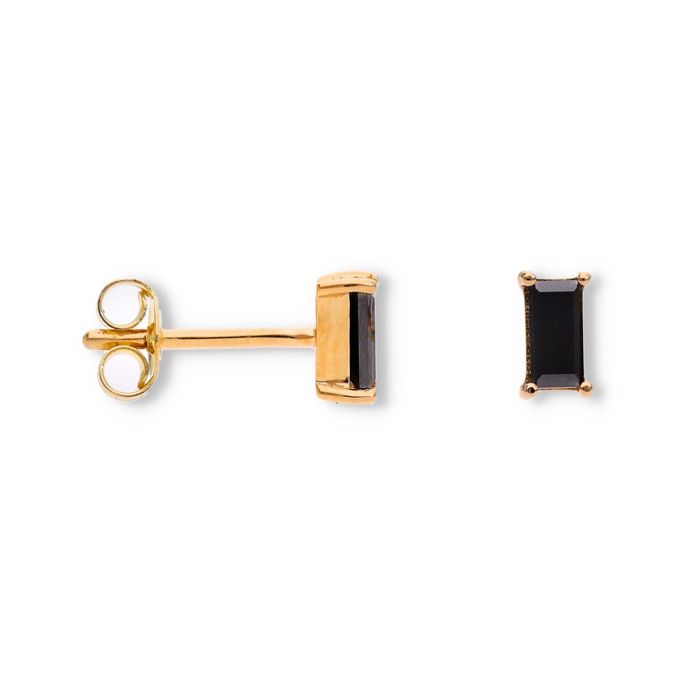Black Rectangular YG Studs_2
