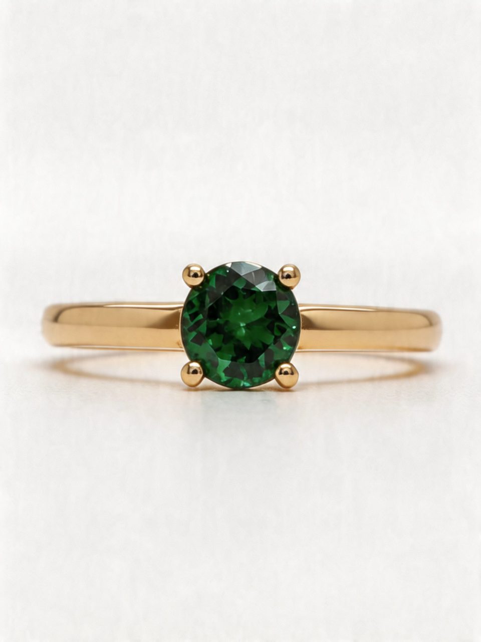 9K Yellow Gold Tsavorite Solitaire Ring