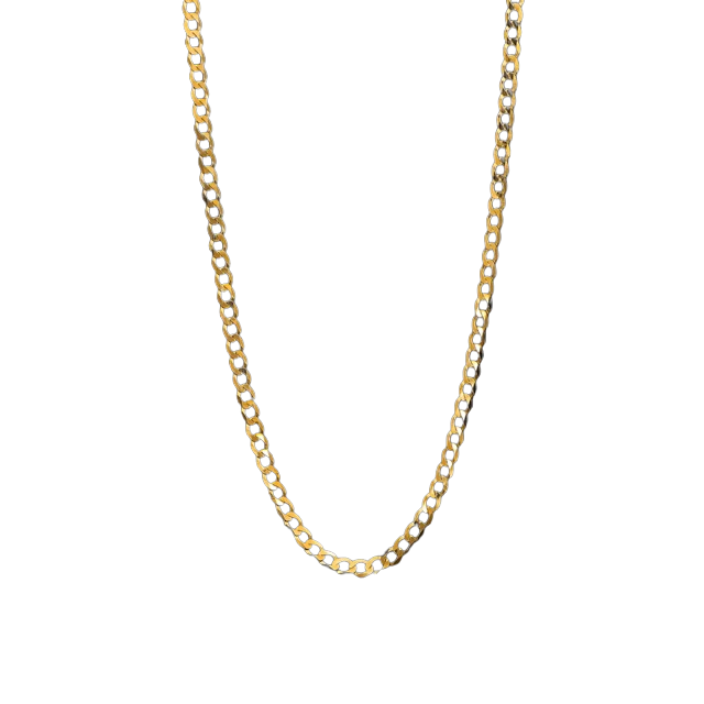 3.7mm 9K Yellow Gold Anchor Chain – Men's Gold Chain (50cm–70cm)