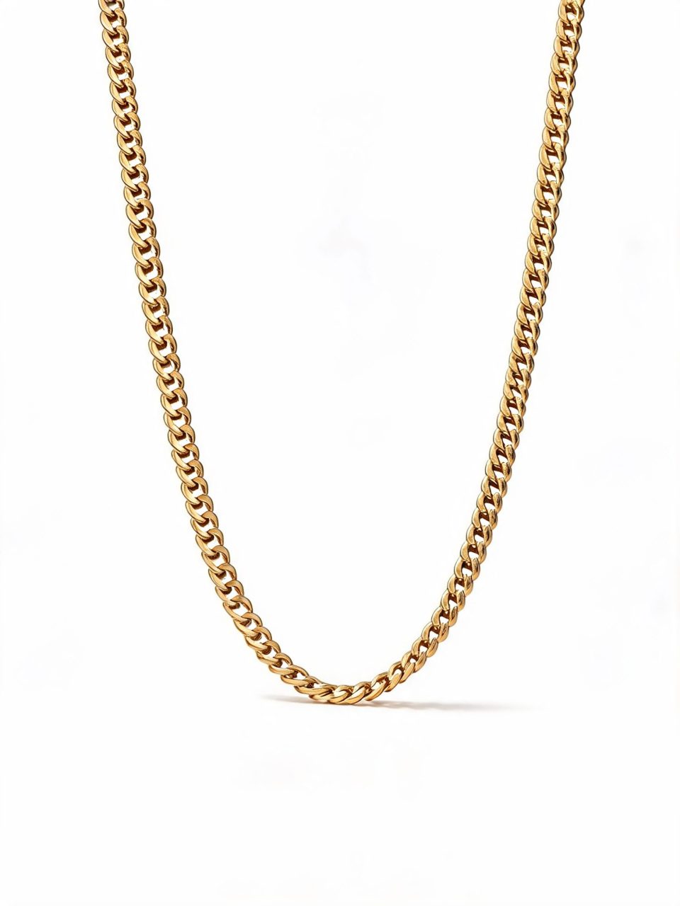 4mm 9K Yellow Gold Hollow Cuban Chain – Men's Gold Chain (45cm)