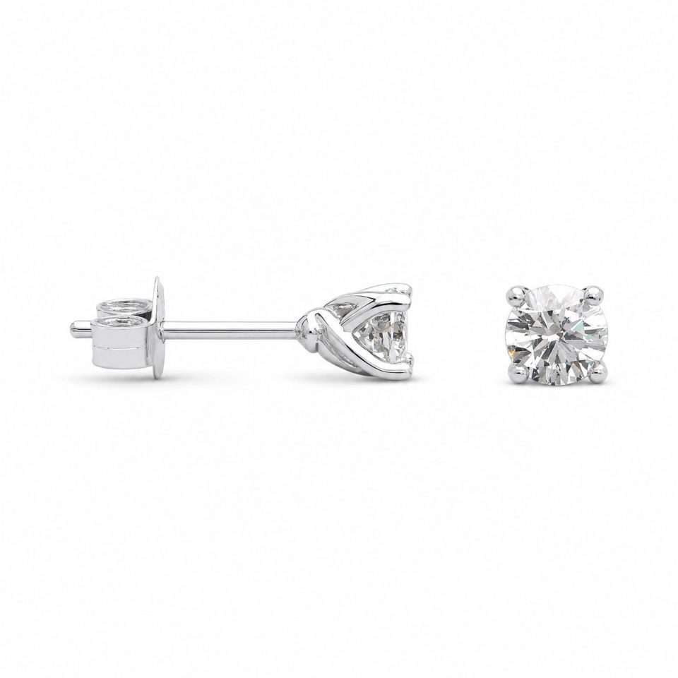 9K WG 0.38 Ct Diamond Studs 1