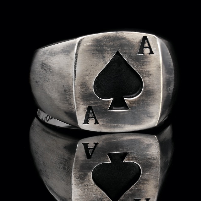 Ace of Spades – Mens ring2 Medium