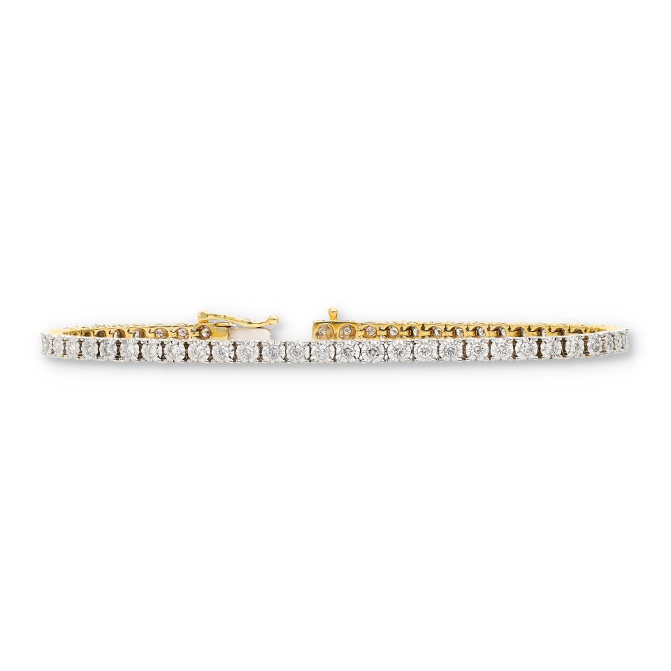 YG 1.00ct Illusion Tennis Bracelet2