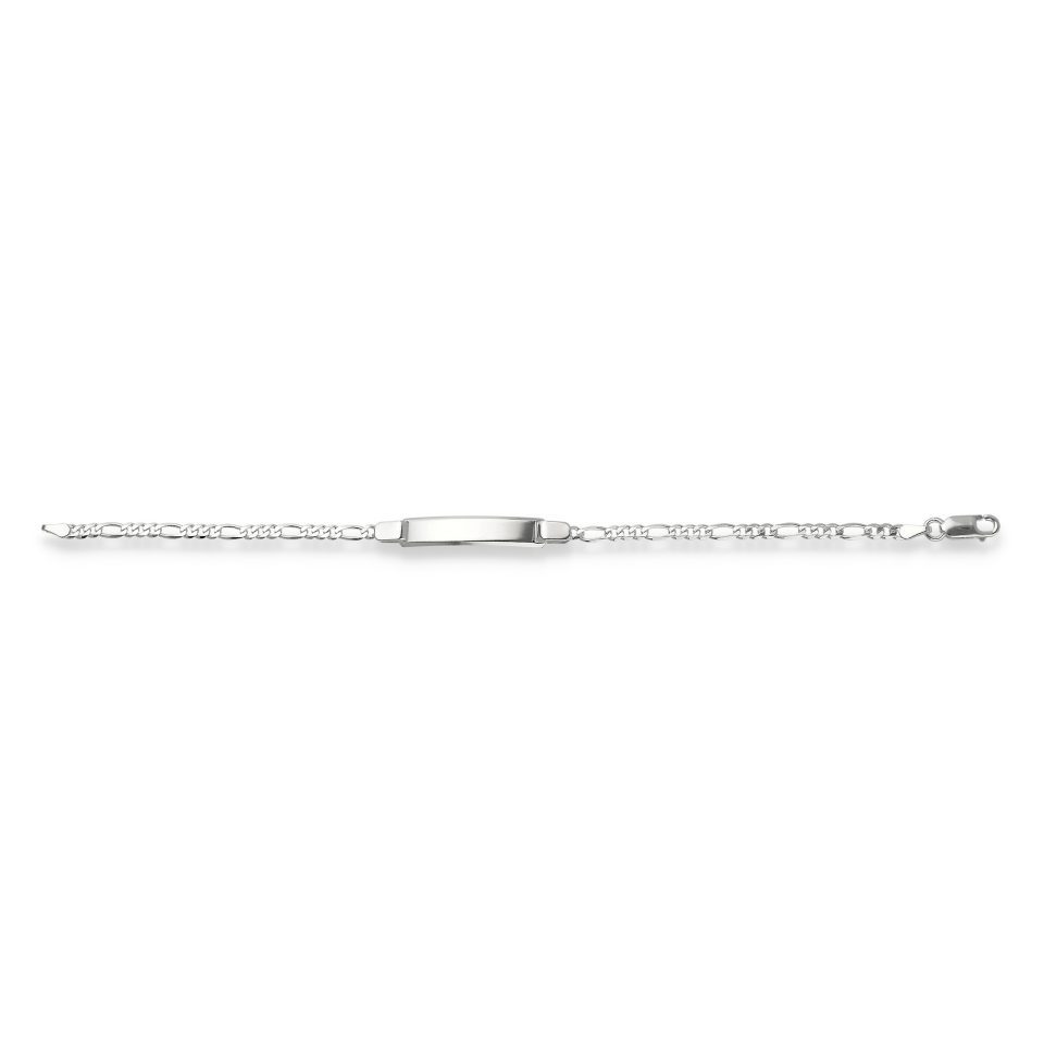 19cm Silver Figaro ID Bracelet at Stonz Diamonds