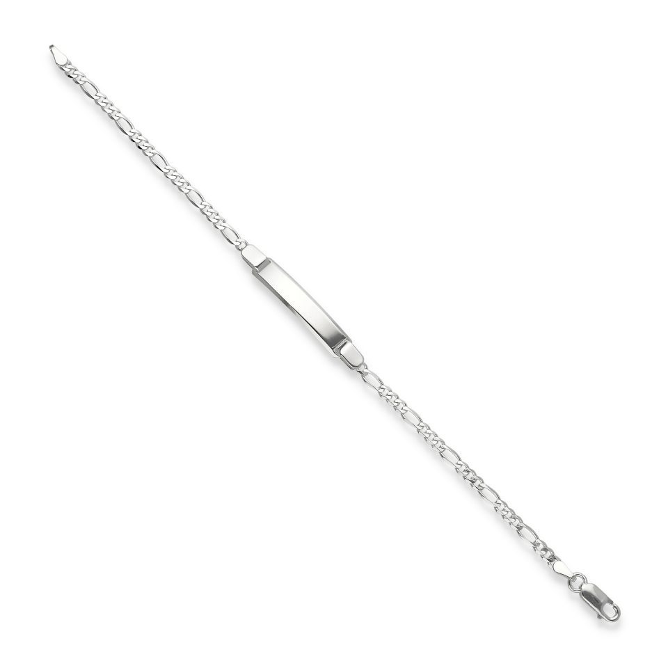 19cm Silver Figaro ID Bracelet at Stonz Diamonds