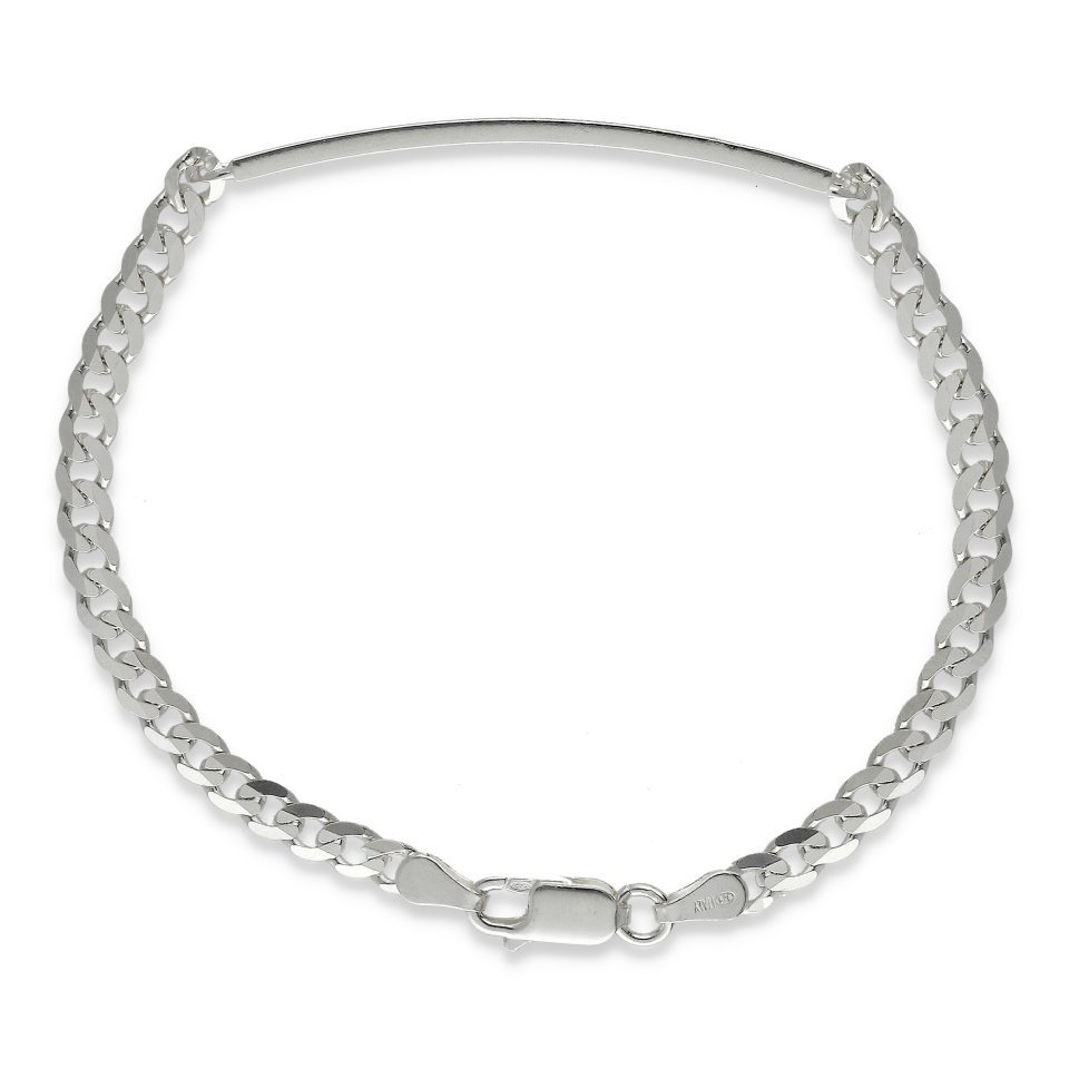 19cm Silver Curb ID Bracelet at Stonz Diamonds