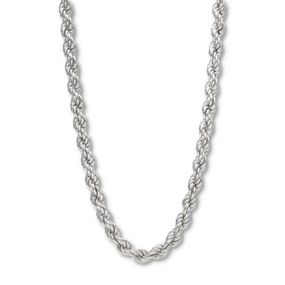 1210 120 45cm Hollow Rope Chain Silver1A