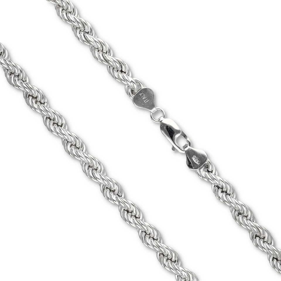 1210 120 45cm Hollow Rope Chain Silver3A