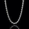 Silver Hollow Rope Chain Men's