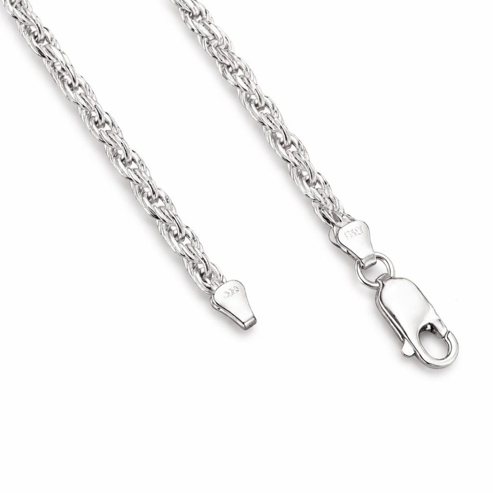 3.7mm 925 Sterling Silver Rope Chain – Men’s Silver Chain (20cm–70cm) 1