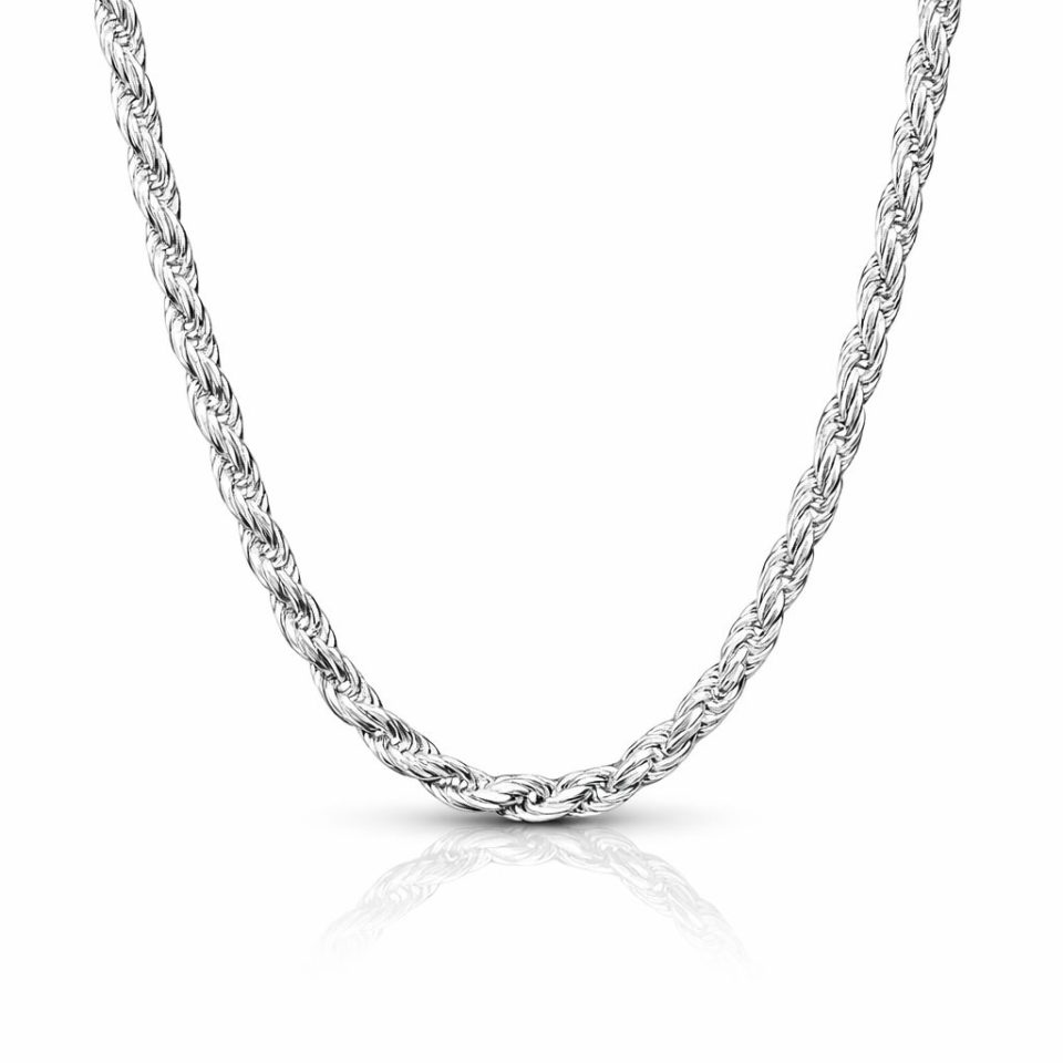 3.7mm 925 Sterling Silver Rope Chain – Men's Silver Chain (20cm–70cm)