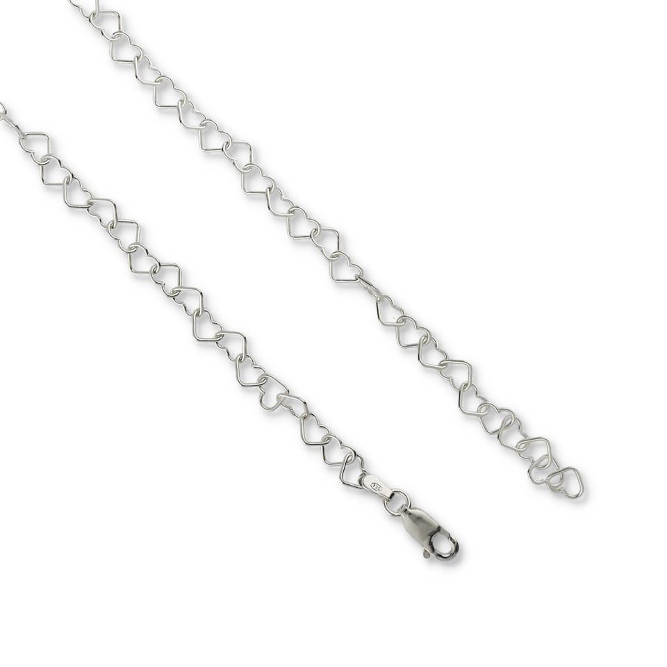 Silver Heart Chain Bracelet and Anklet at Stonz Diamonds