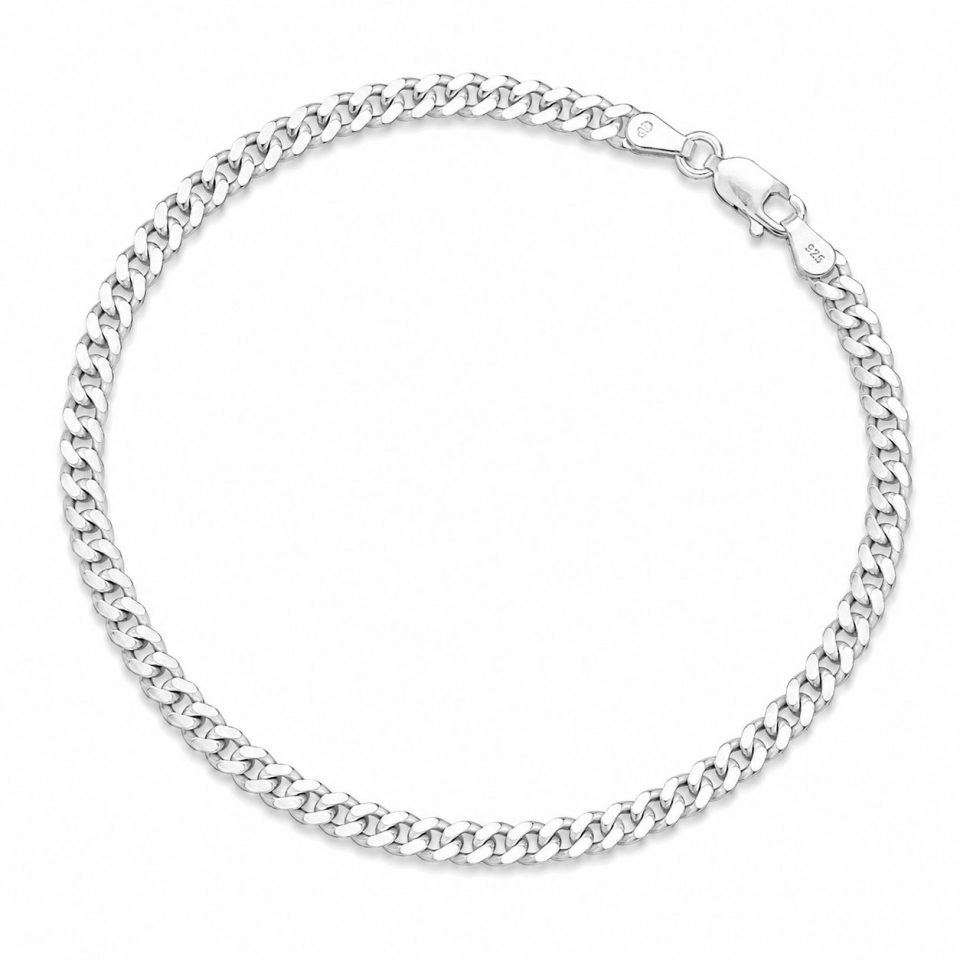 925 Sterling Silver 4mm Cuban Miami Curb Bracelet (19cm / 21cm)