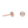 Rose Gold Tube Hidden Halo Studs