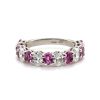 Oval Pink and White Lab-Grown Diamond Eternity Ring (Small)