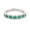 9K White Gold Emerald and Diamond Eternity Ring