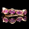 YG Pink Sapphire Twist Ring2 Medium