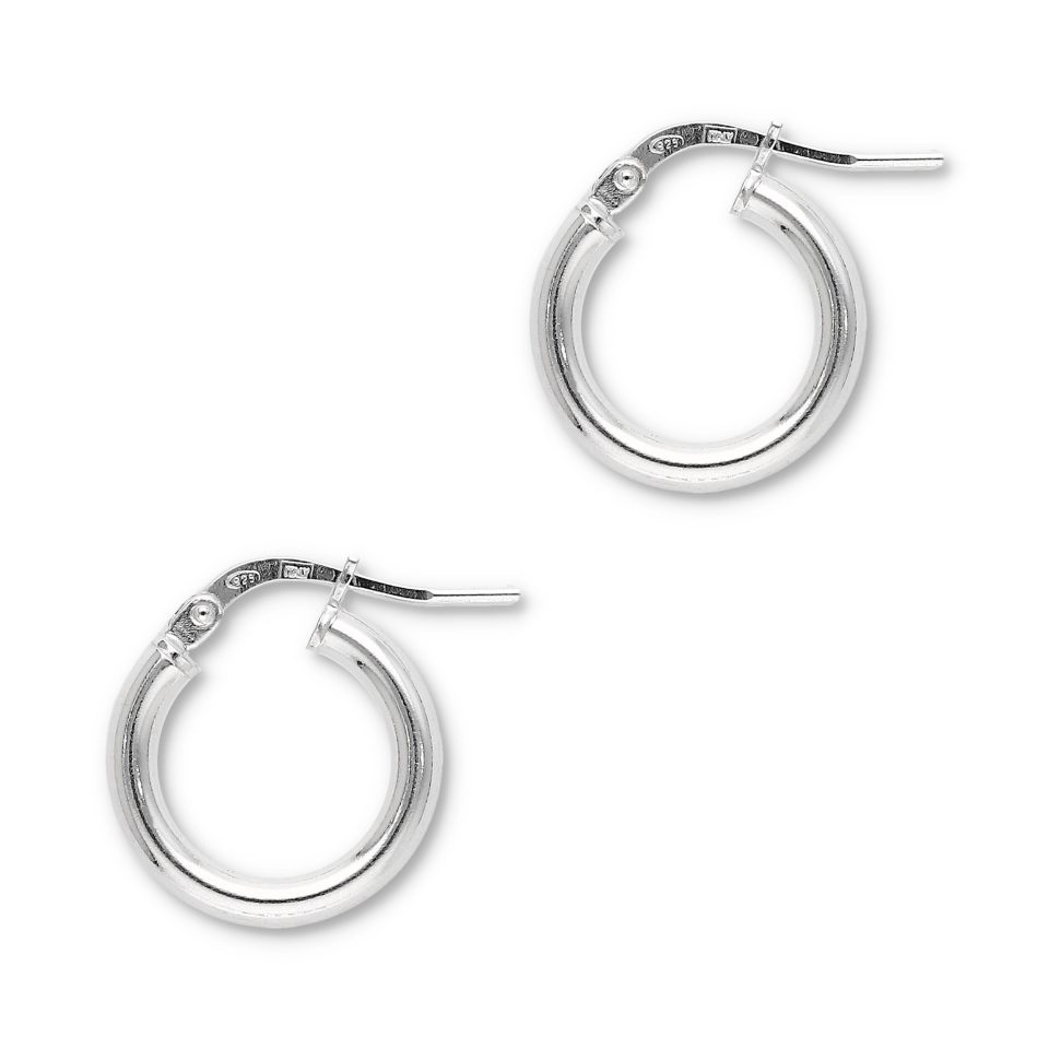 Silver Hoop Earrings 2.5mm x 10mm3