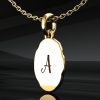 9K Yellow Gold Asymmetrical Initial Pendant - Stonz ZA