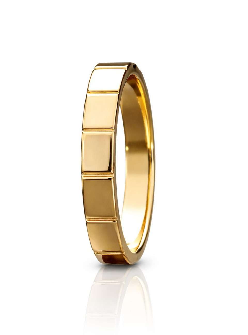 9K YG Geometric Block Ring 1