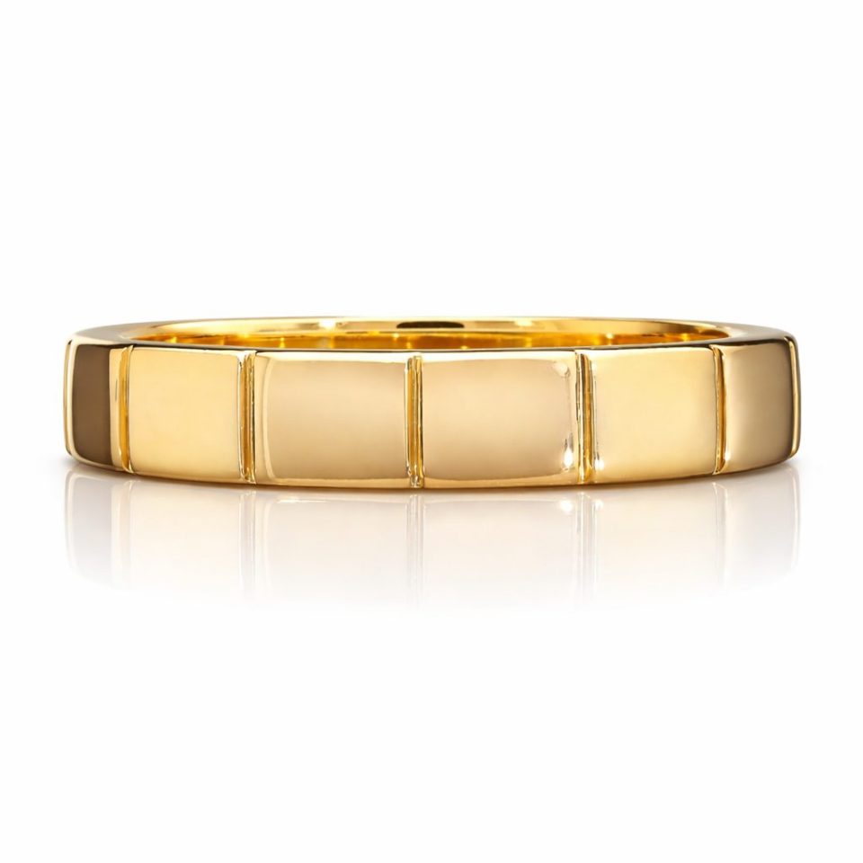 9K Gold Geometric Block Ring