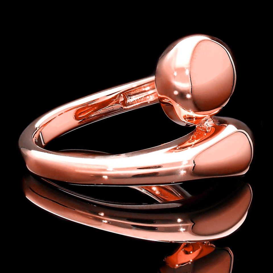Rose gold double dome ring1 Large