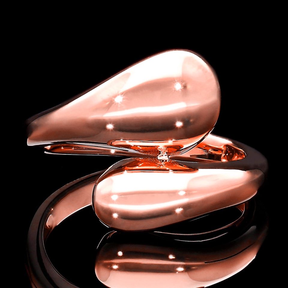 Rose gold double dome ring4 Large
