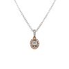 White and Rose Gold Diamond Halo Pendant